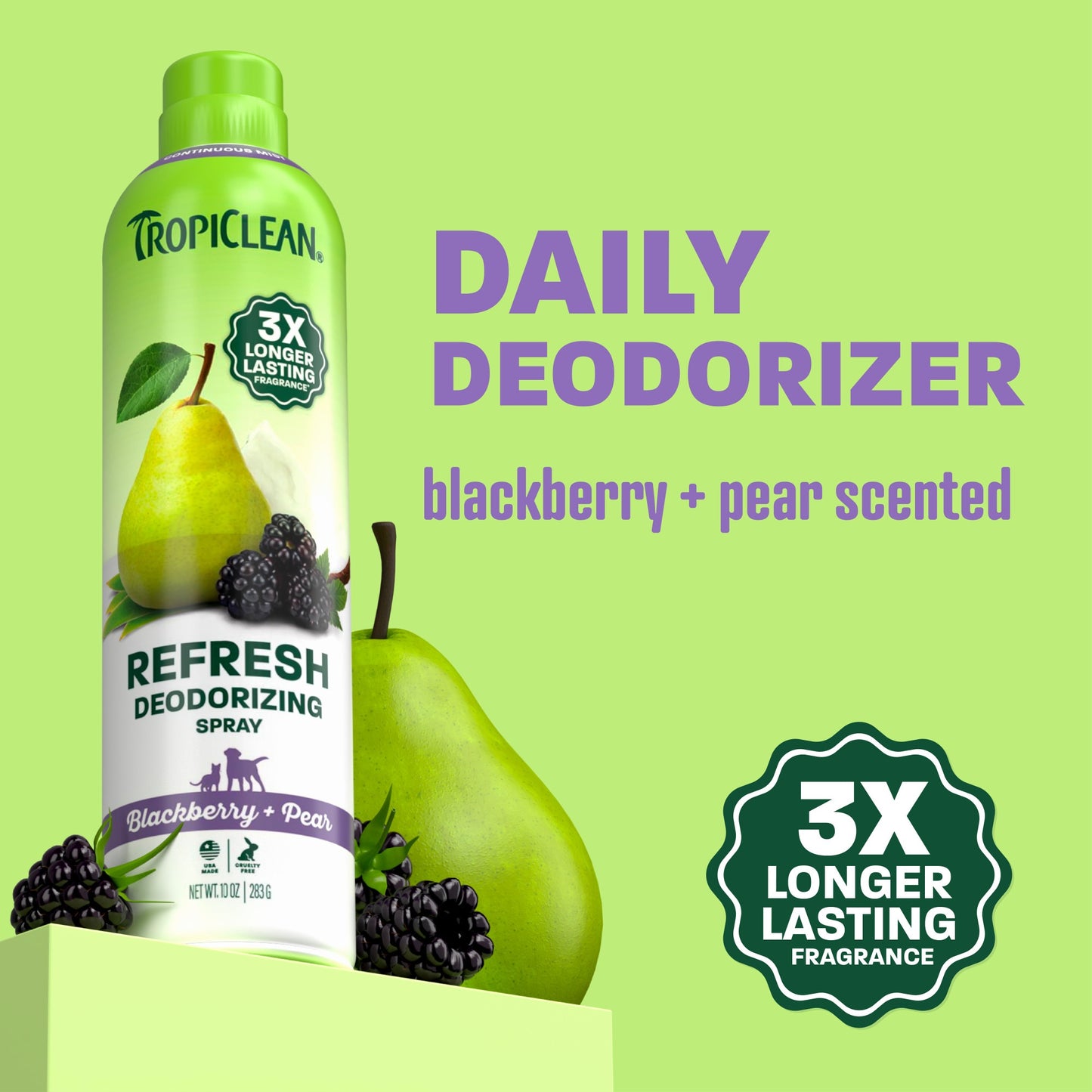 TropiClean Blackberry Pear Dog & Cat Deodorizing Spray