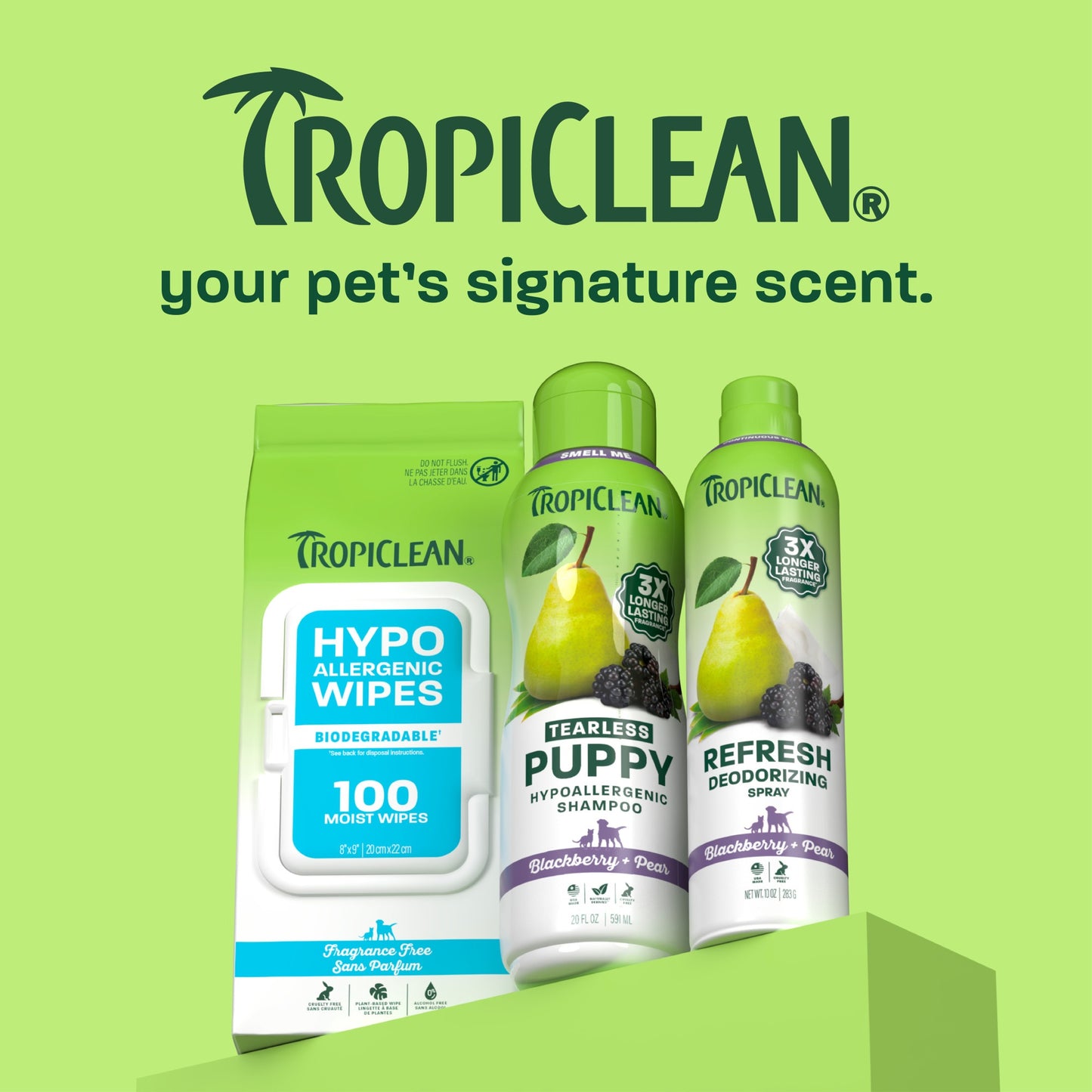 TropiClean Puppy Blackberry Pear Tearless Hypoallergenic Dog Shampoo