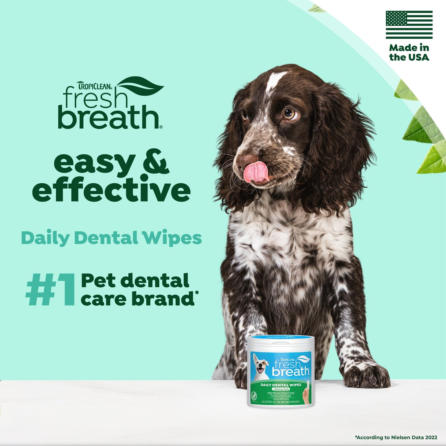 TropiClean Fresh Breath Dog Finger Dental Wipes