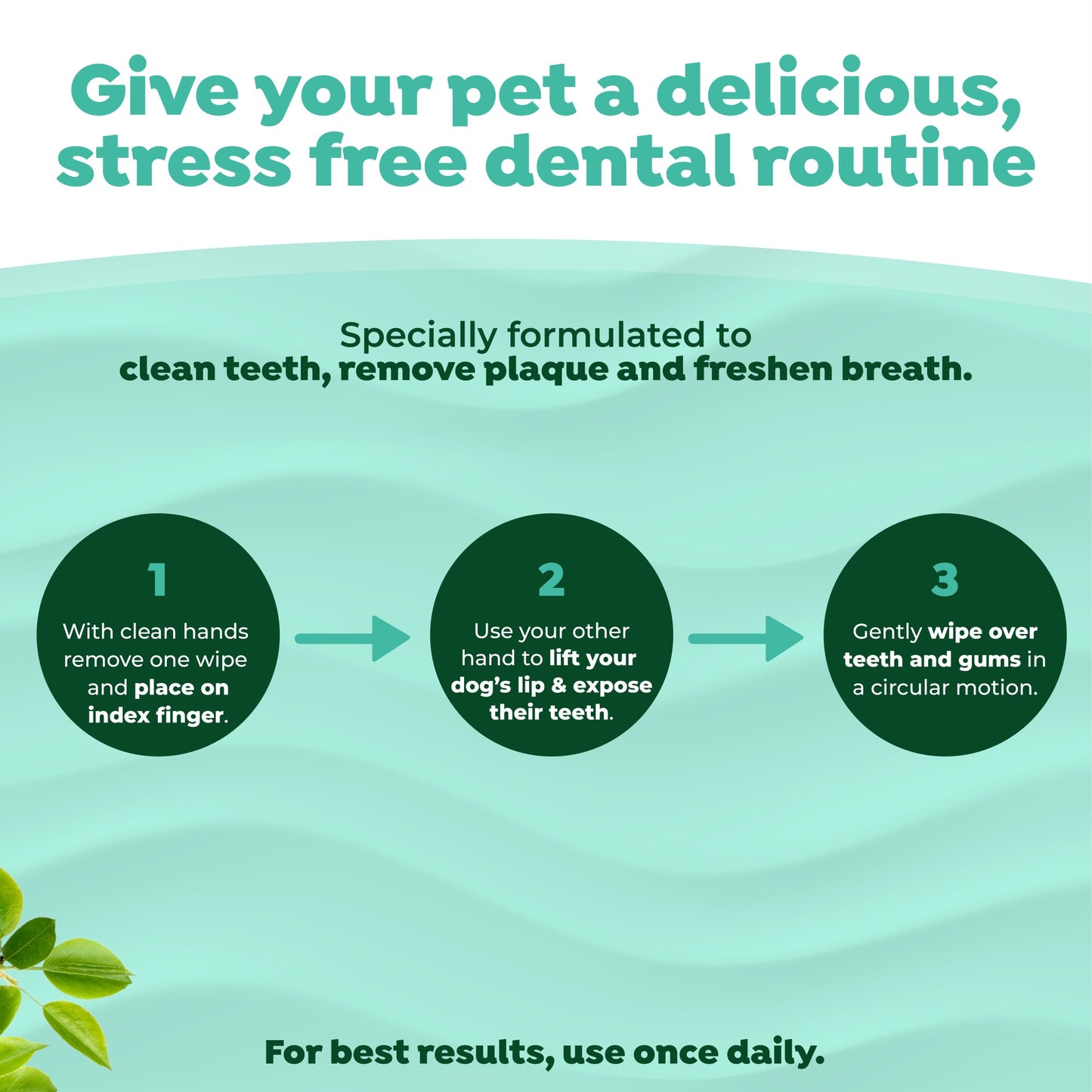 TropiClean Fresh Breath Dog Finger Dental Wipes