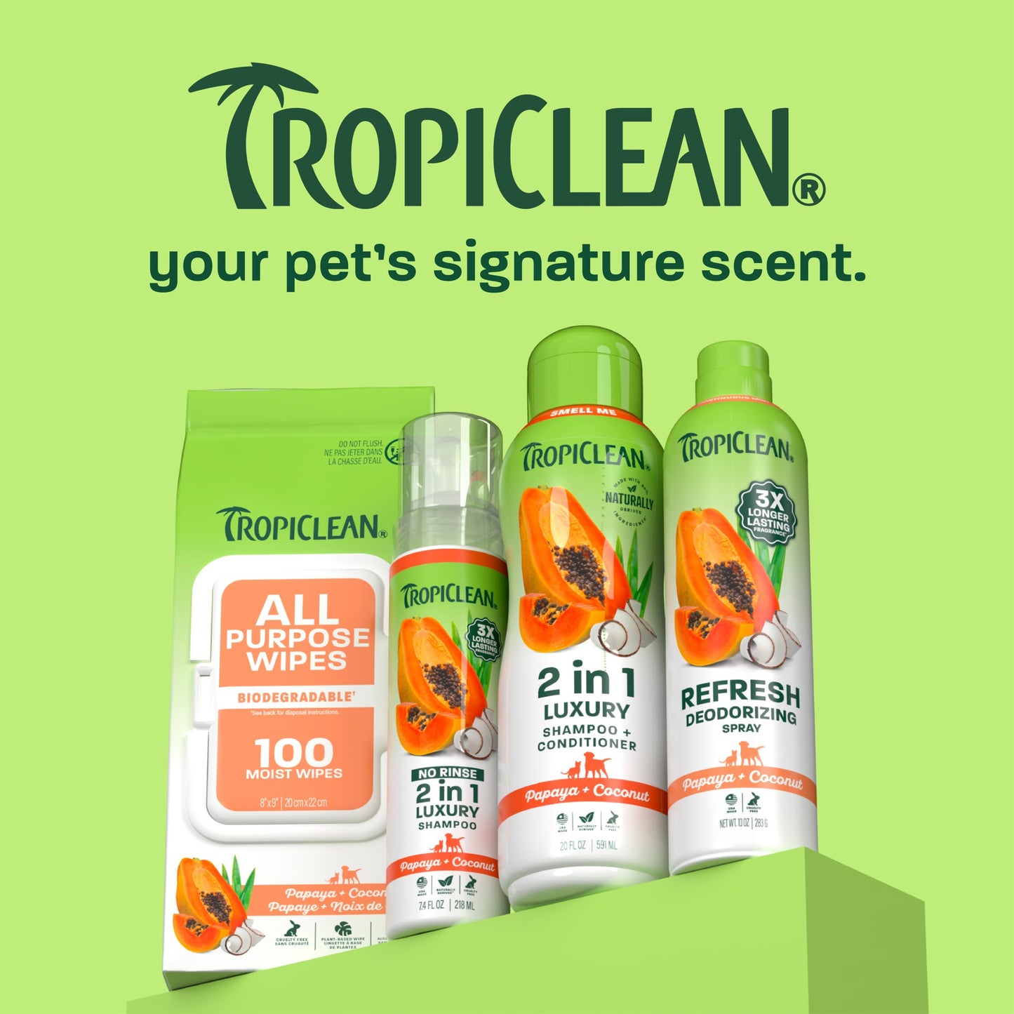 TropiClean Papaya Coconut Dog & Cat Deodorizing Spray