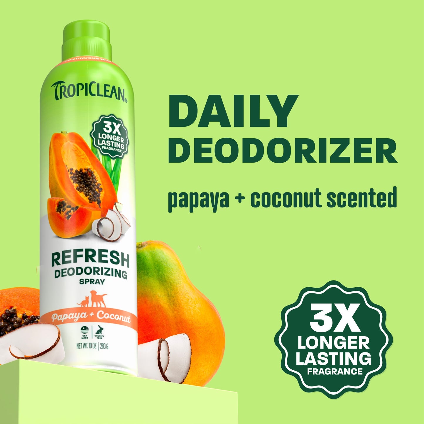 TropiClean Papaya Coconut Dog & Cat Deodorizing Spray