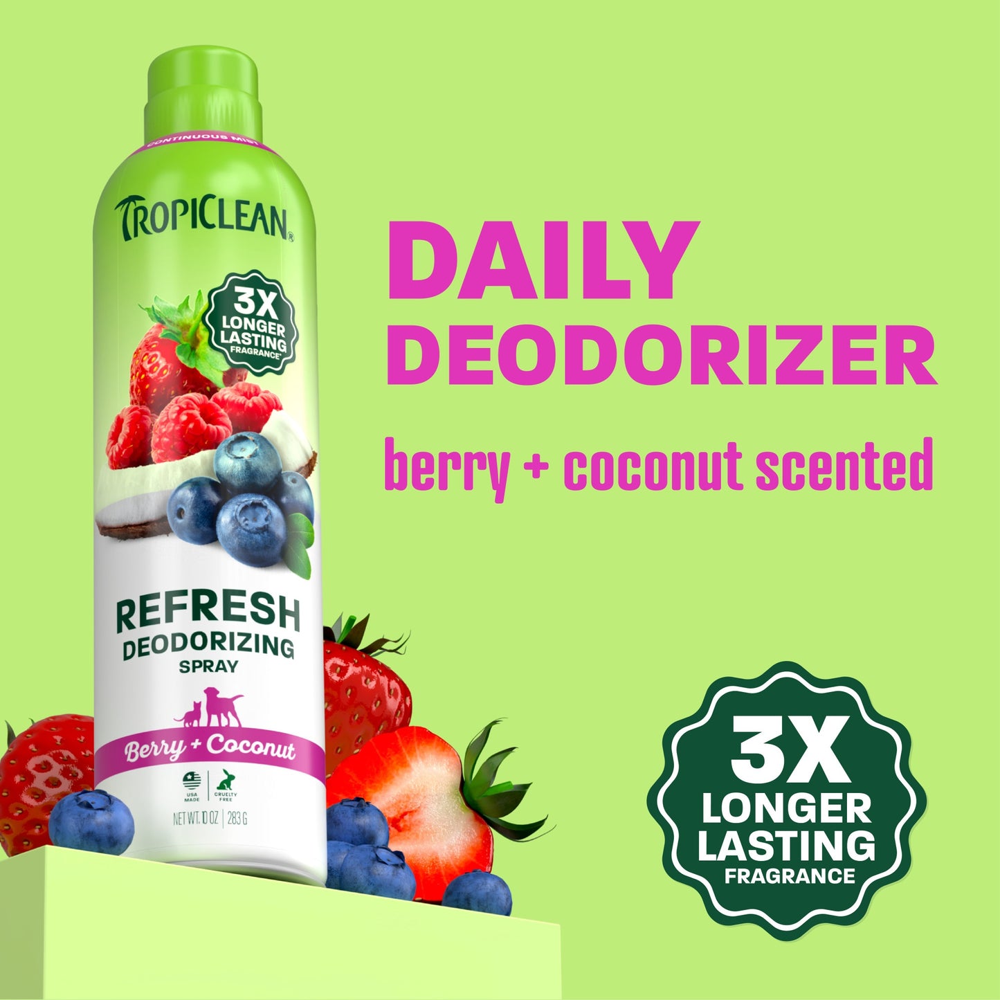TropiClean Berry Coconut Dog & Cat Deodorizing Spray