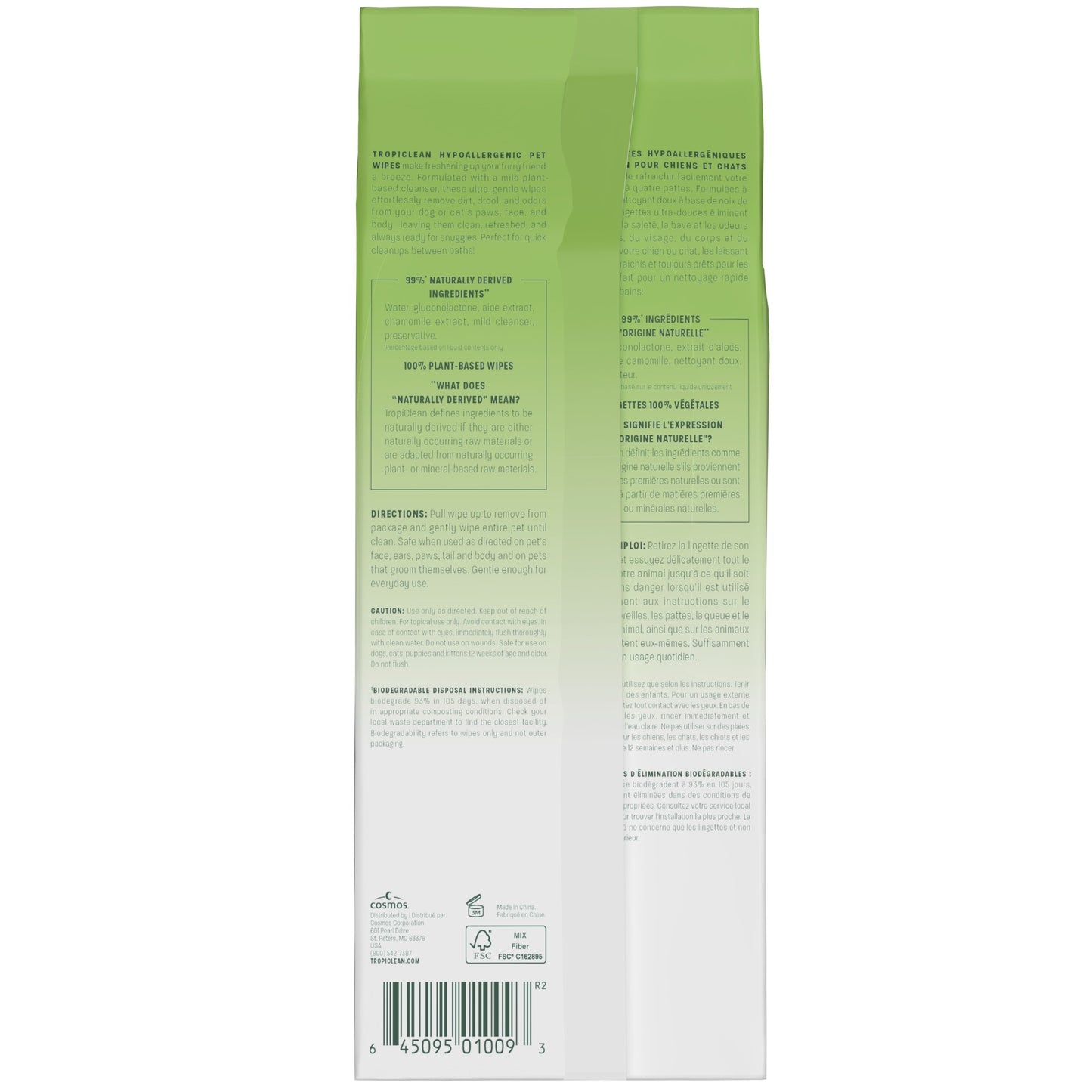 TropiClean HypoAllergenic Dog & Cat Wipes