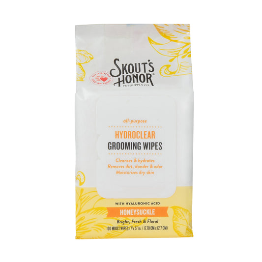 Skouts Honor HydroClear Grooming Wipes Honeysuckle for Dogs & Cats