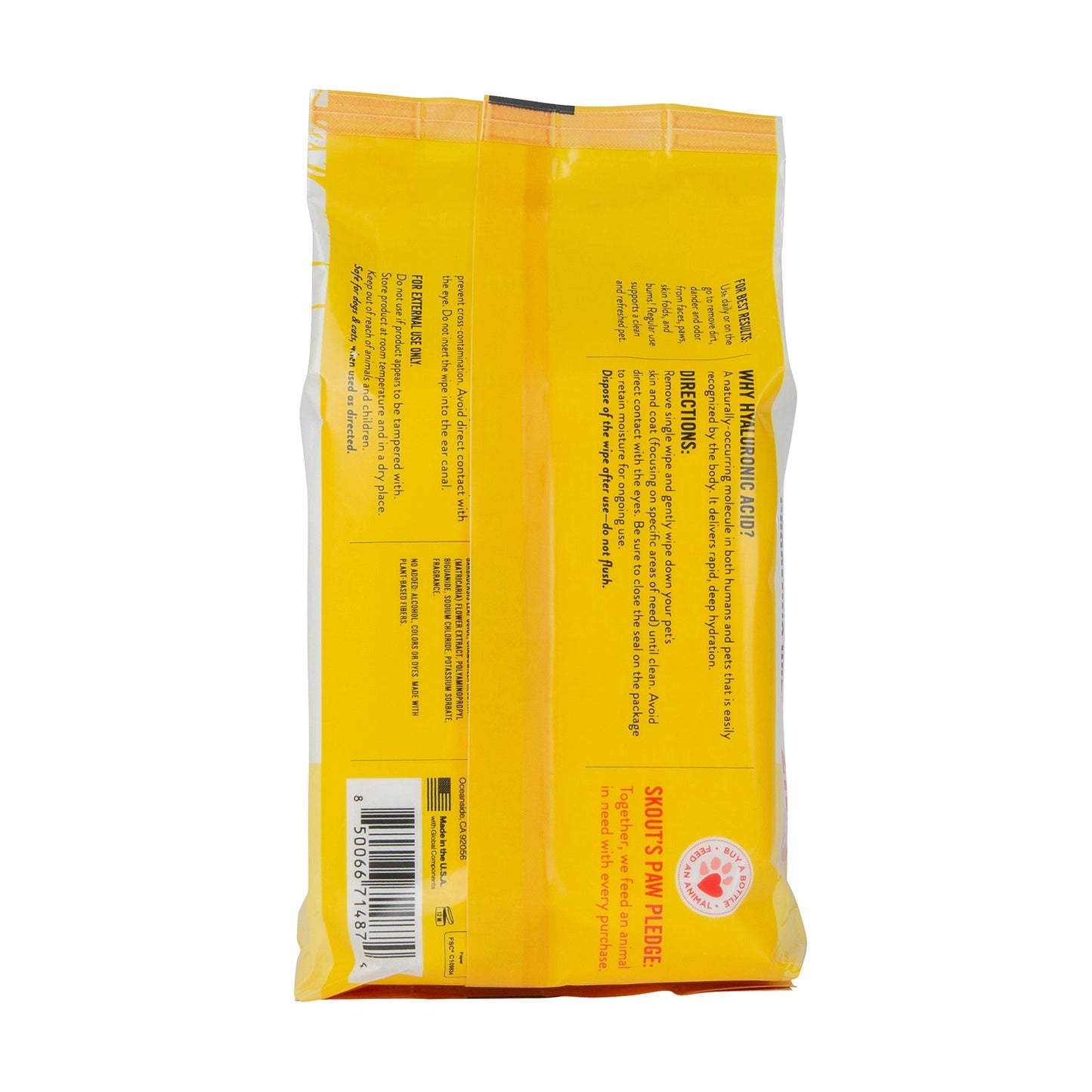 Skouts Honor HydroClear Dog & Cat Honeysuckle Grooming Wipes