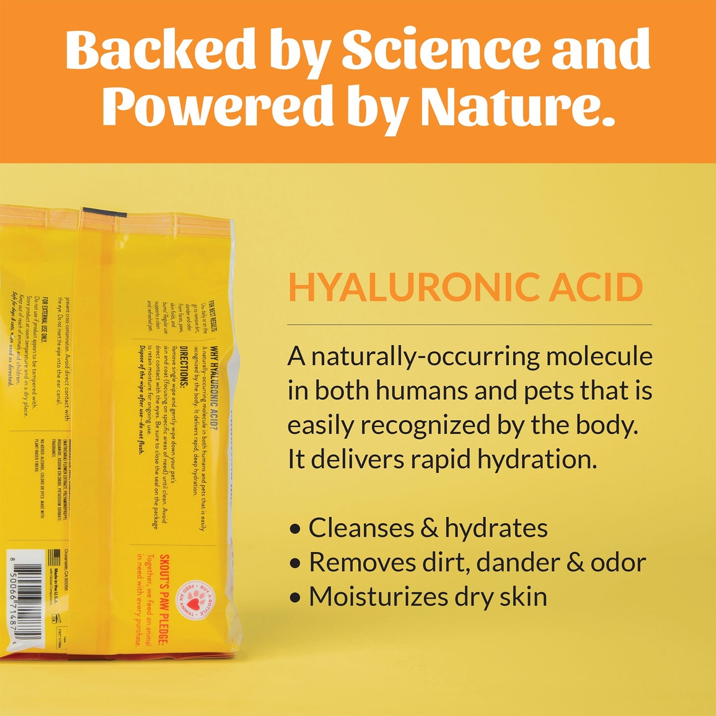 Skouts Honor HydroClear Dog & Cat Honeysuckle Grooming Wipes
