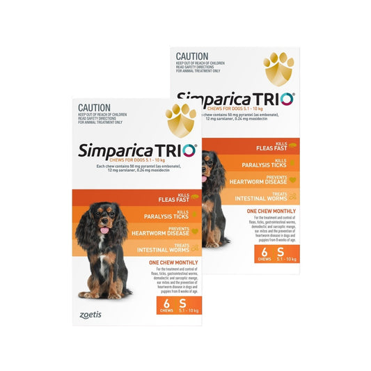 Simparica Trio Small Breed 5.1-10kg Flea, Tick & Worm Dog Chews
