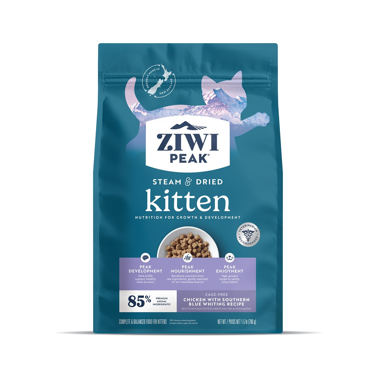 ZIWI Peak Kitten Steam & Dried Chicken with Southern Blue Whiting Cat Food