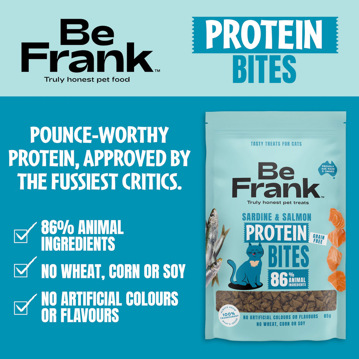 Be Frank Protein Bites Sardine & Salmon Cat Treats