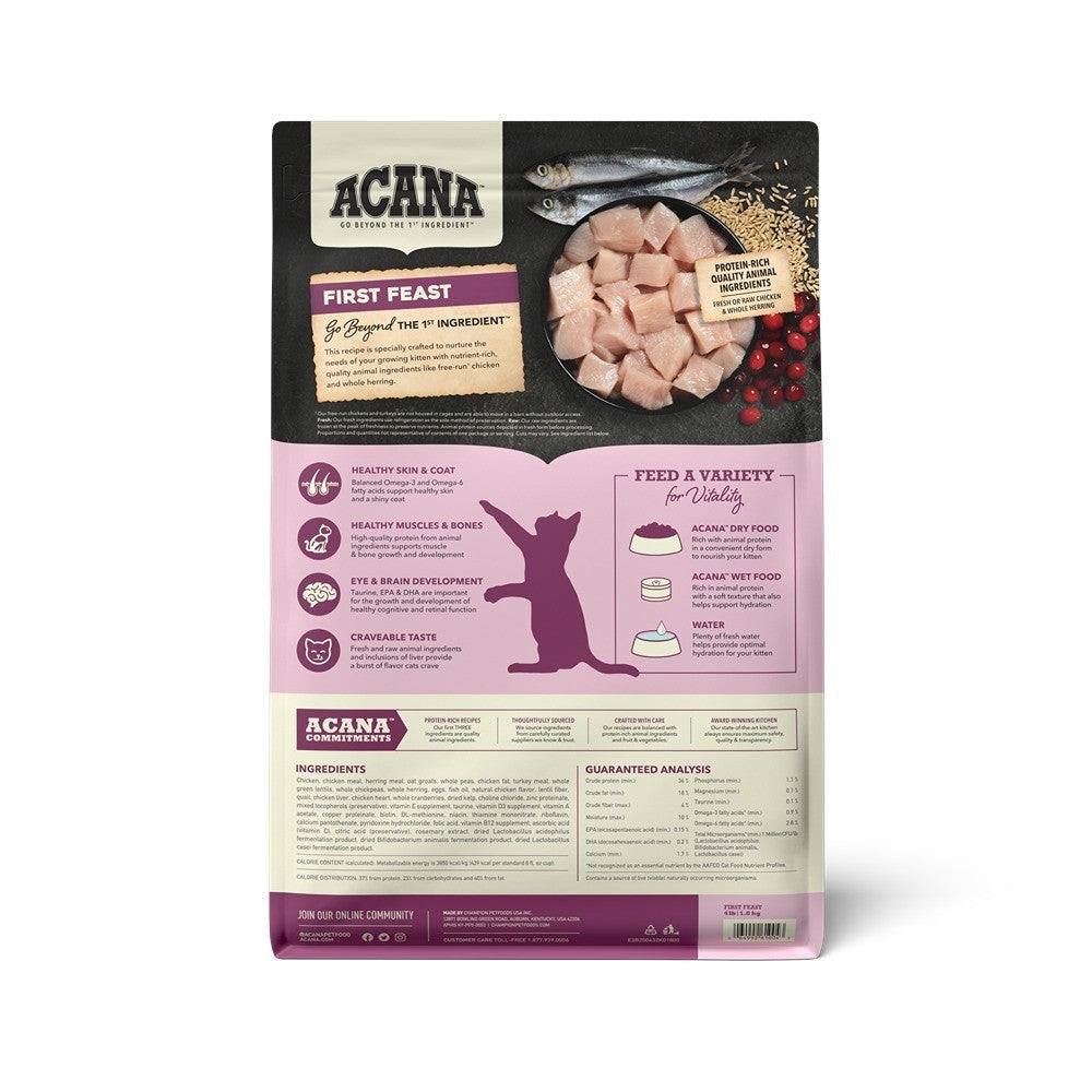 Acana Kitten First Feast + Chicken & Salmon Cat Food Bundle