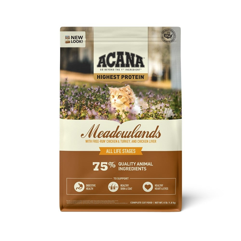 Acana Adult Meadowlands High Protein + Beef & Tuna Cat Food Bundle