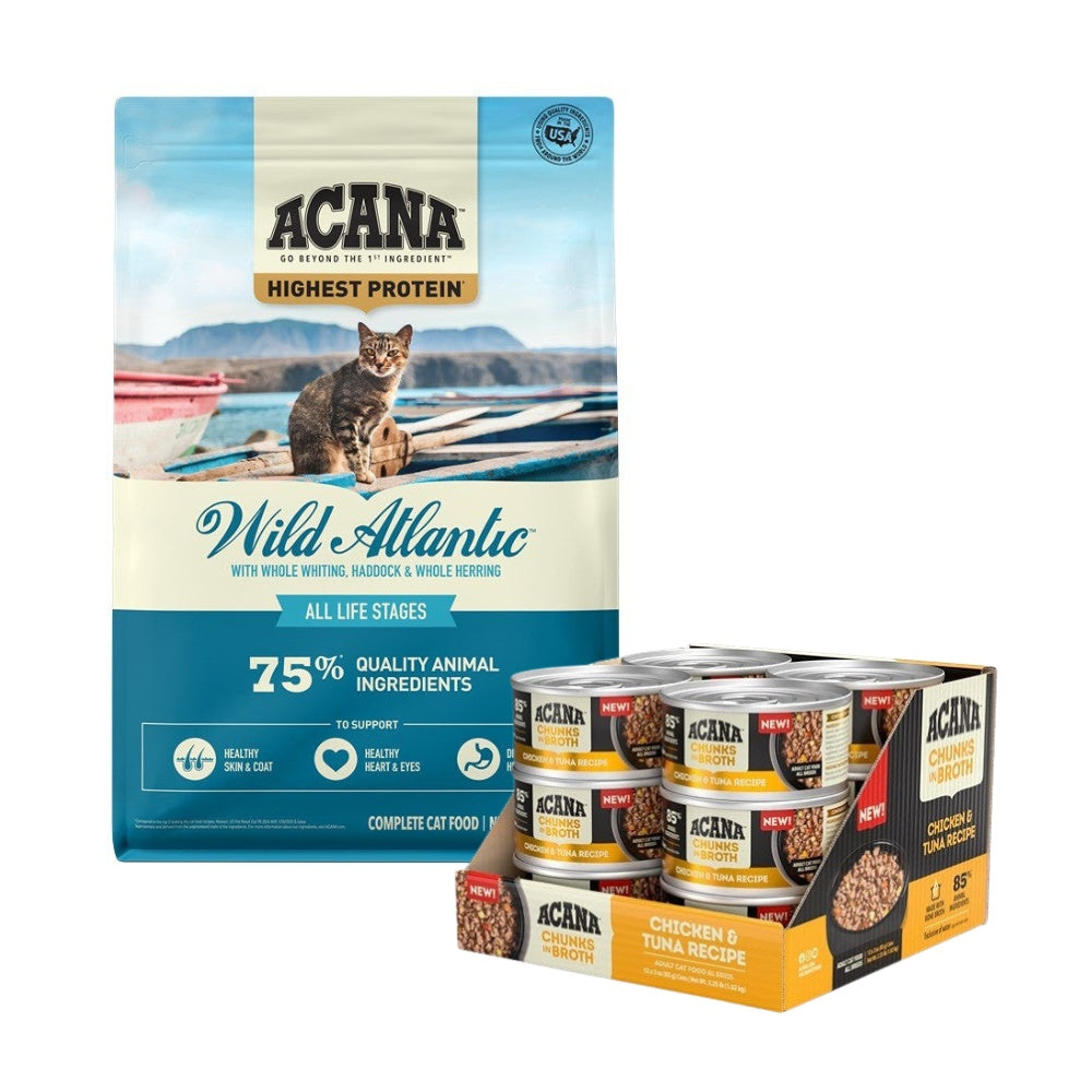 Acana Adult Wild Atlantic + Chicken & Tuna Cat Food Bundle