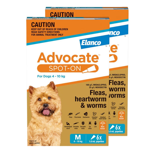 Advocate Medium Breed 4-10kg Flea & Worming Spot-On Dog Treatment