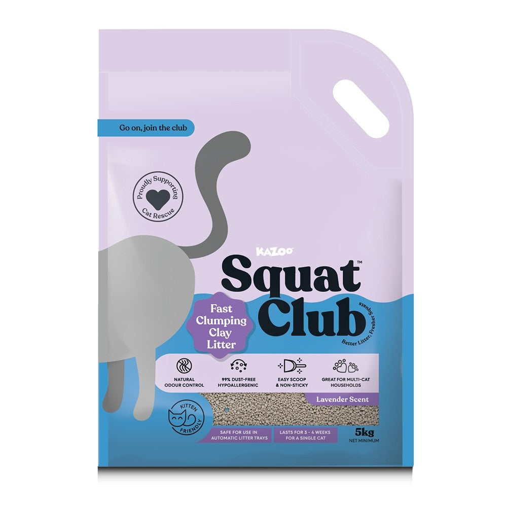Squat Club Fast Clumping Lavender Scented Clay Cat Litter