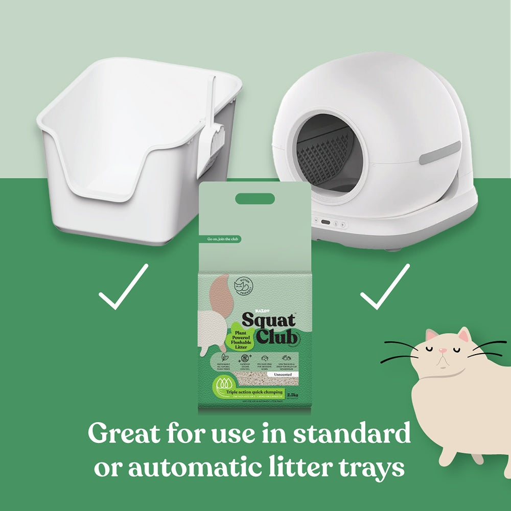 Squat Club Plant Powered Flushable Cat Litter