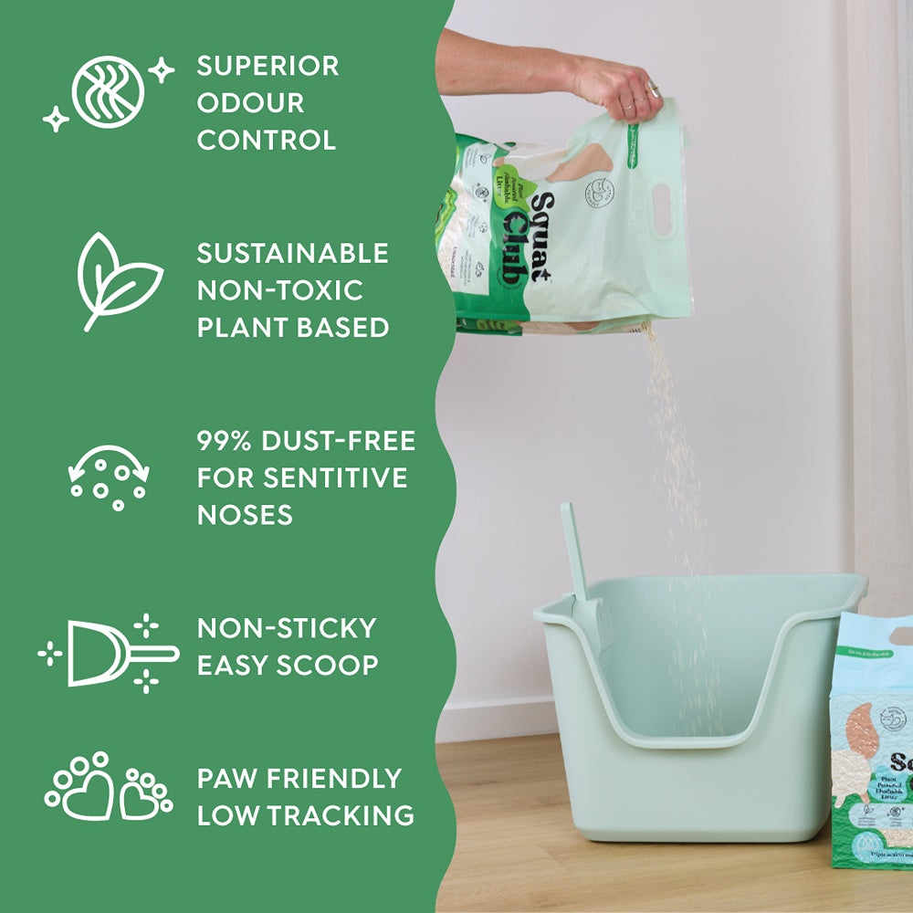 Squat Club Plant Powered Flushable Cat Litter