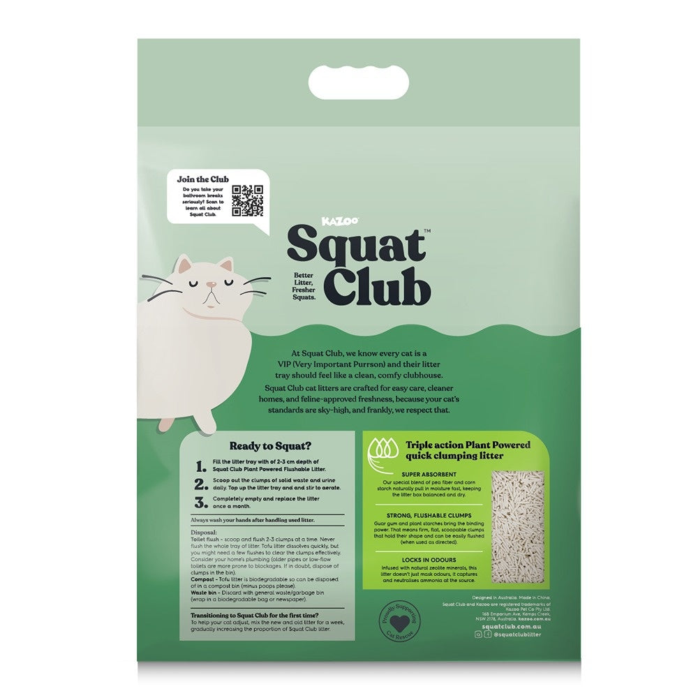 Squat Club Plant Powered Flushable Cat Litter