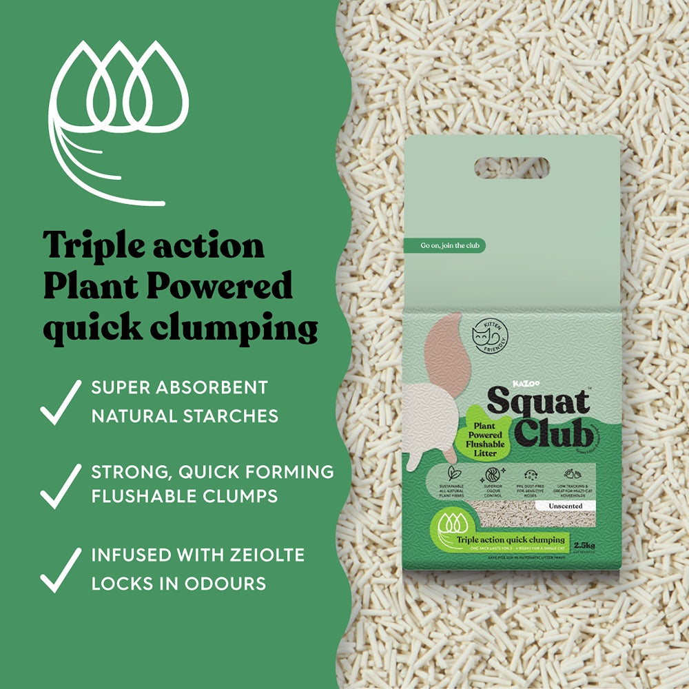 Squat Club Plant Powered Flushable Cat Litter