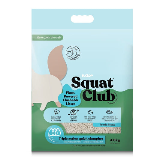 Squat Club Plant Powered Fresh Scented Flushable Cat Litter