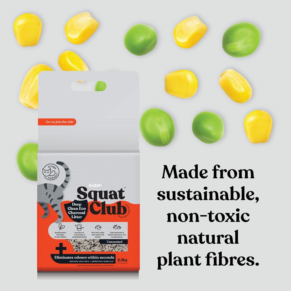 Squat Club Deep Clean Eco Charcoal Cat Litter