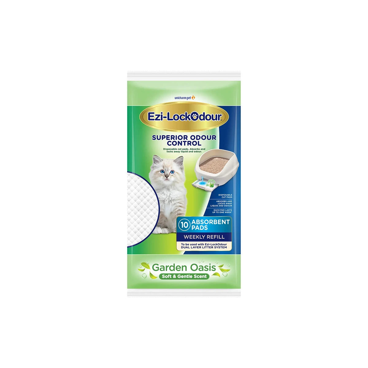 Ezi-LockOdour Absorbent Garden Oasis Scented Cat Litter Pads