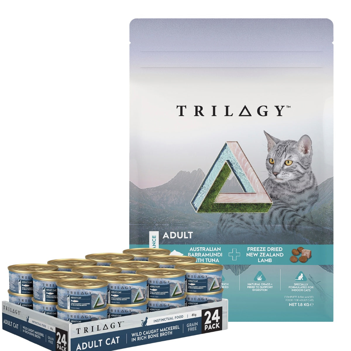 Trilogy Adult Barramundi & Lamb + Mackerel Cat Food Bundle