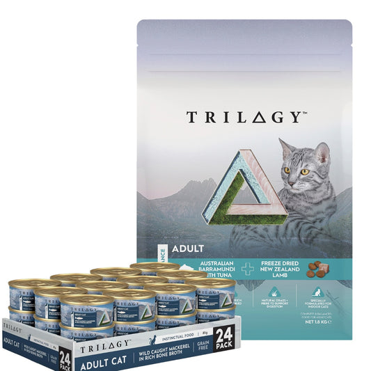 Trilogy Adult Barramundi & Lamb + Mackerel Cat Food Bundle