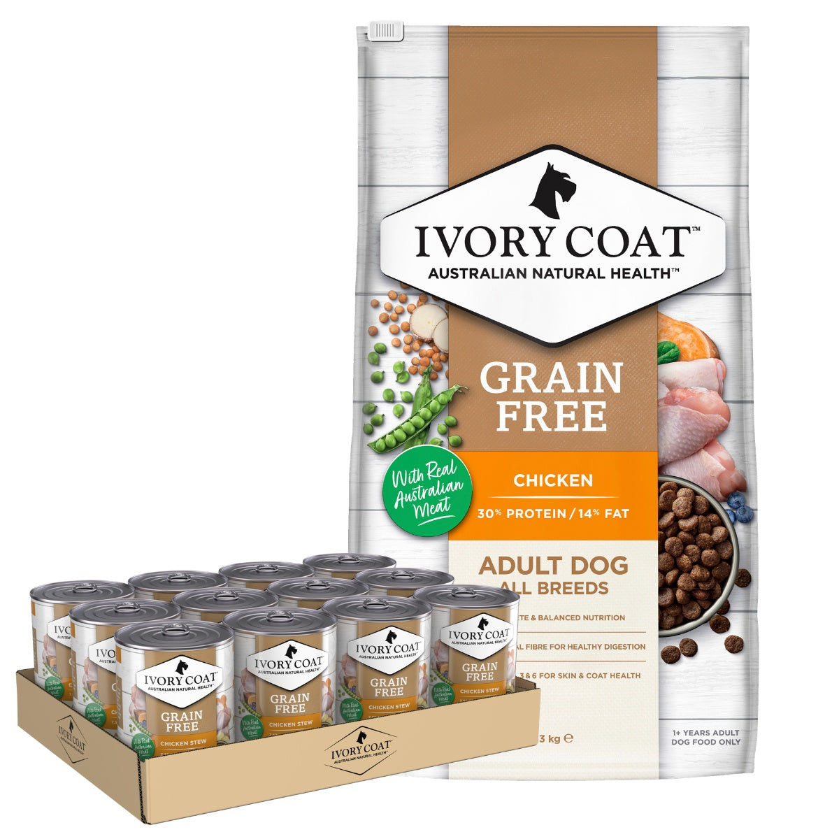 Ivory Coat Adult Grain Free Chicken Dog Food Bundle