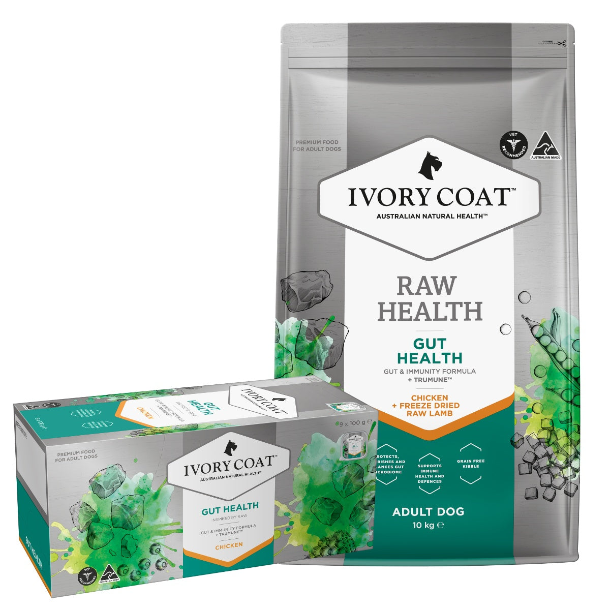 Ivory Coat Raw Health Gut Health Dog Food Bundle