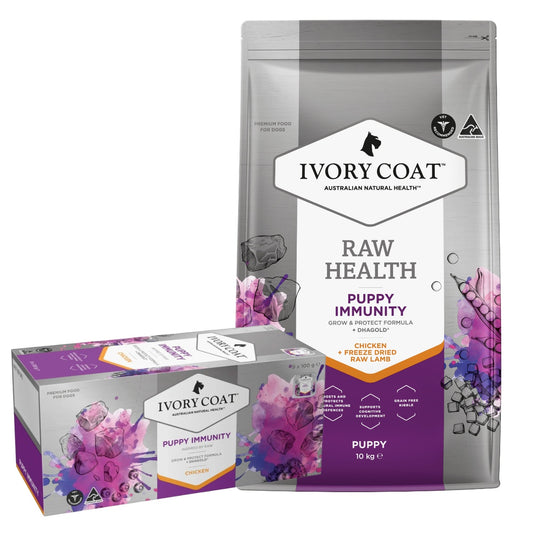 Ivory Coat Raw Health Puppy Immunity Dog Food Bundle