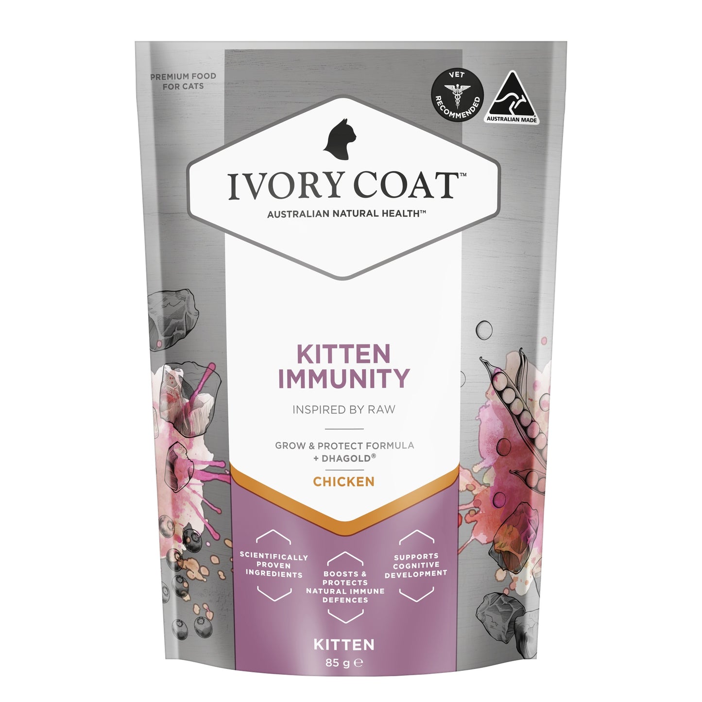 Ivory Coat Raw Health Kitten Immunity Cat Food Bundle