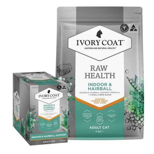 Ivory Coat Raw Health Indoor & Hairball Cat Food Bundle