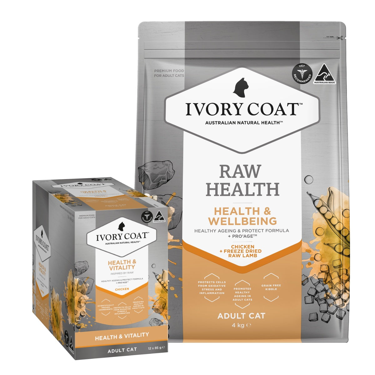 Ivory Coat Raw Health Wellbeing & Vitality Cat Food Bundle