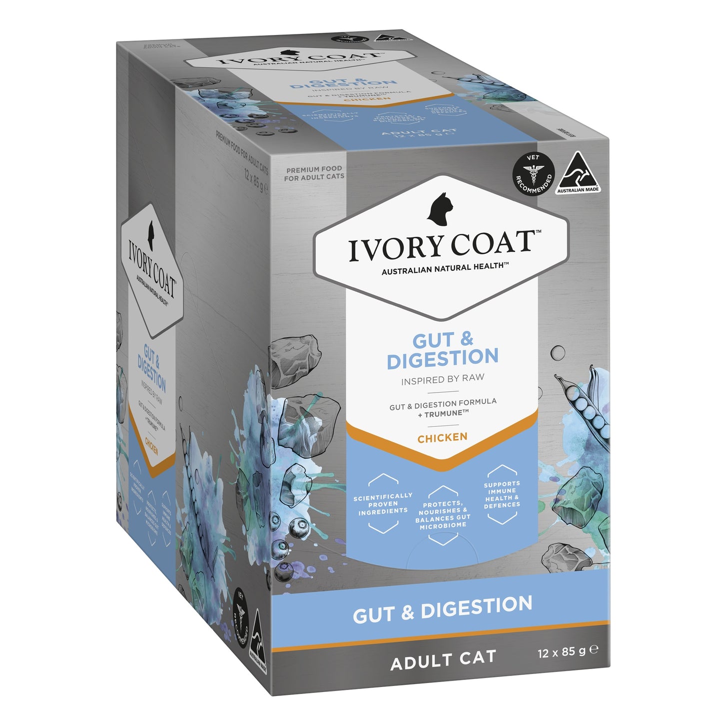 Ivory Coat Raw Health Oral Care + Gut & Digestion Cat Food Bundle