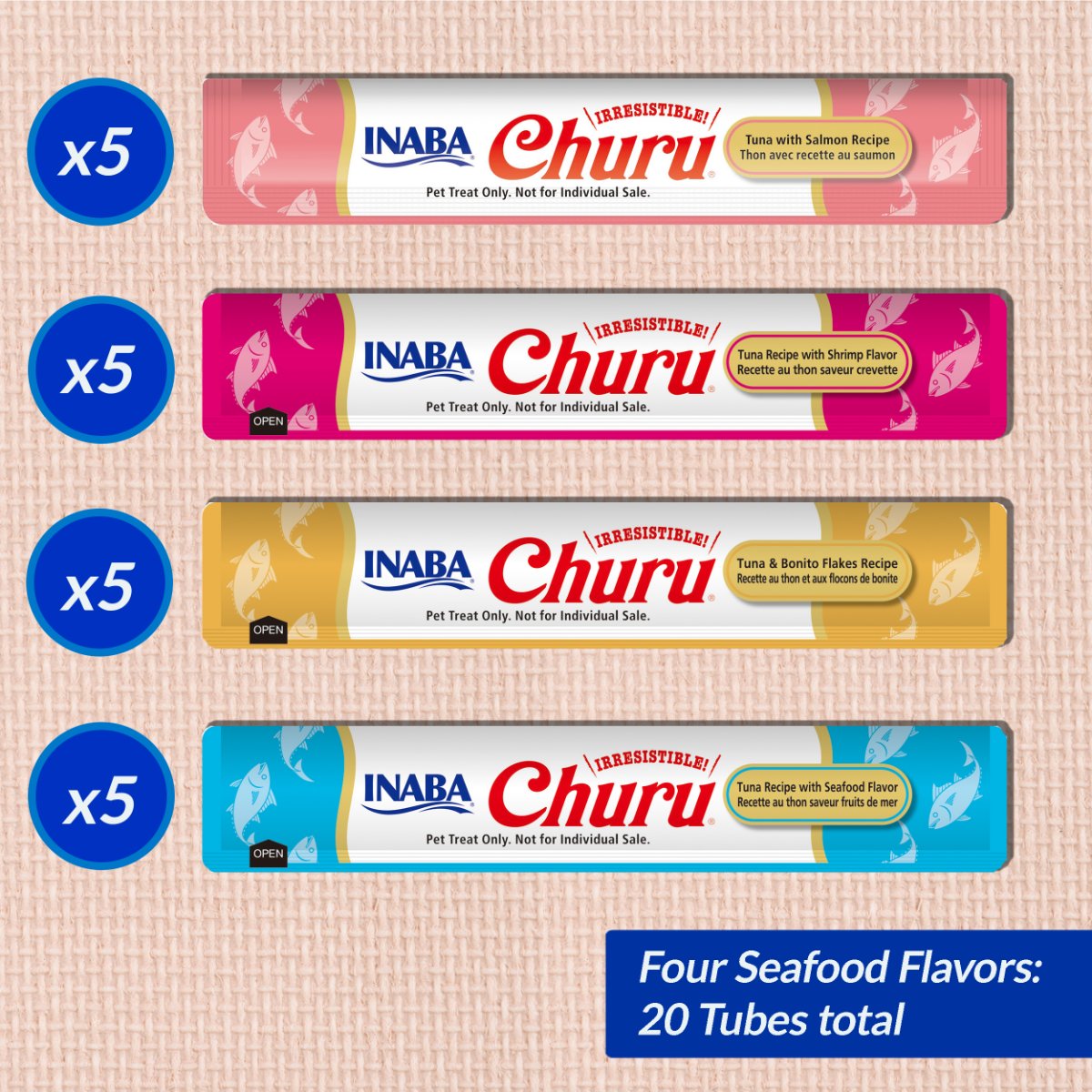 Inaba Churu Seafood Variety Puree Cat Treats