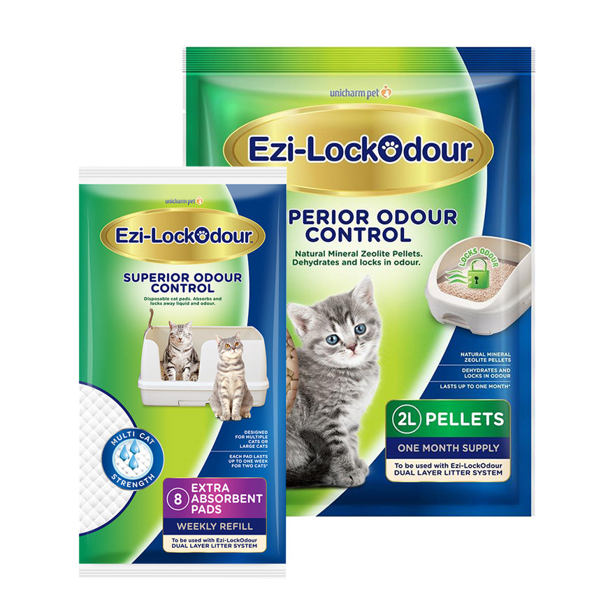 Ezi-LockOdour Pellet 2L & Absorbent Pads 8pk Bundle