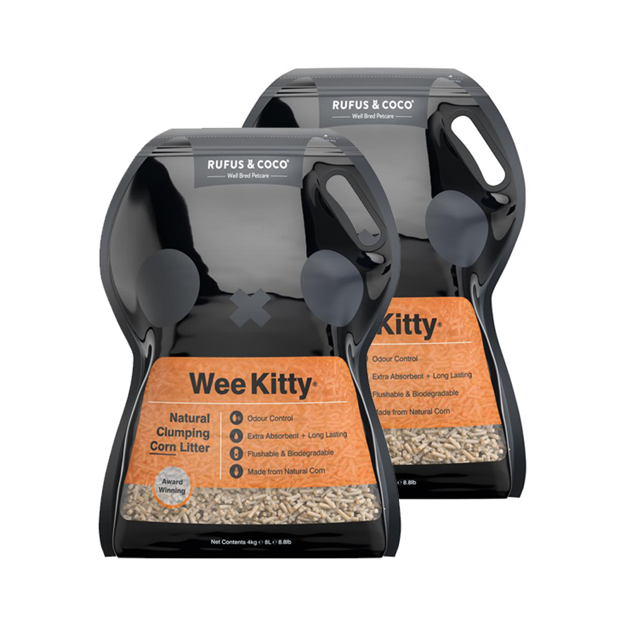 Rufus & Coco Wee Kitty Corn Clumping Cat Litter Bundle