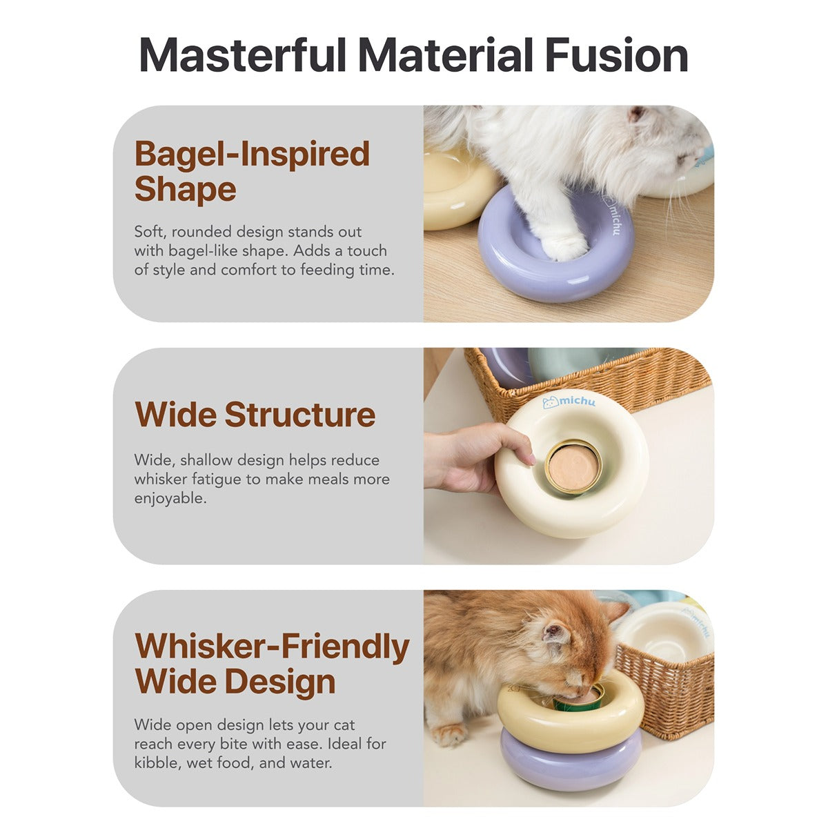 Michu Bagel Ceramic Cat Bowl