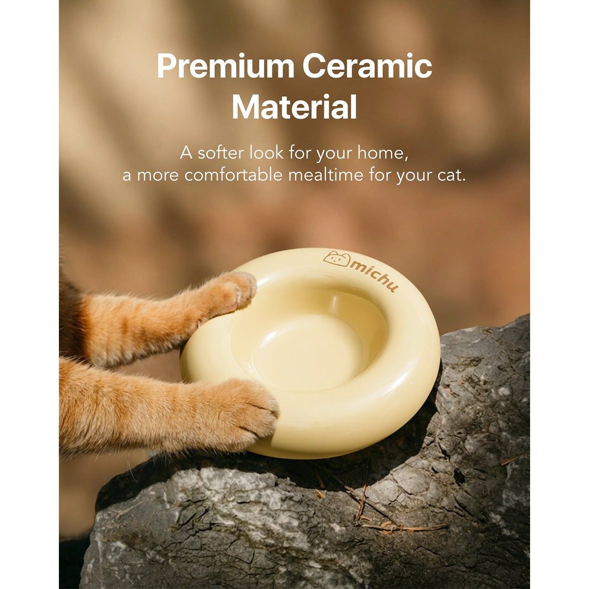 Michu Bagel Ceramic Cat Bowl