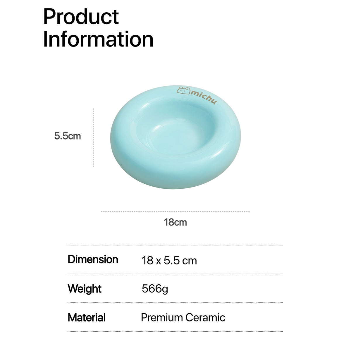 Michu Bagel Ceramic Cat Bowl