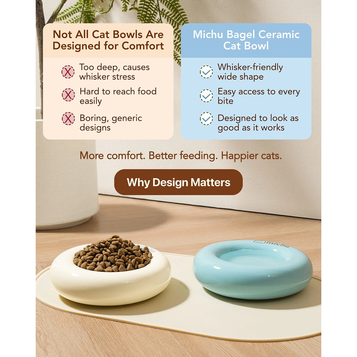 Michu Bagel Ceramic Cat Bowl