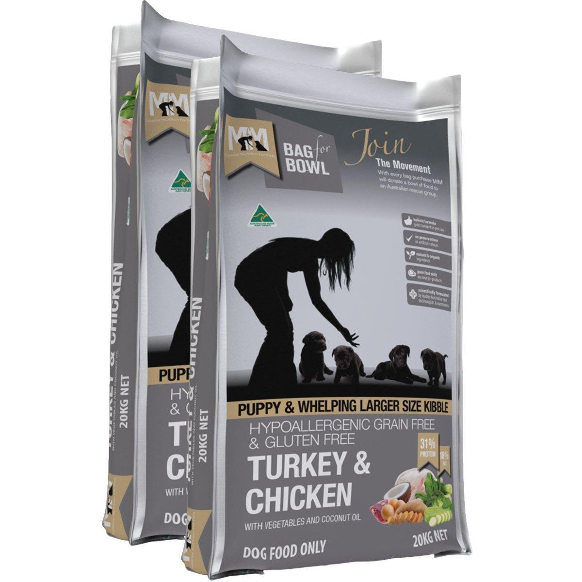 Meals For Mutts Grain Free Large Kibble Puppy Turkey & Chicken Dry Dog Food