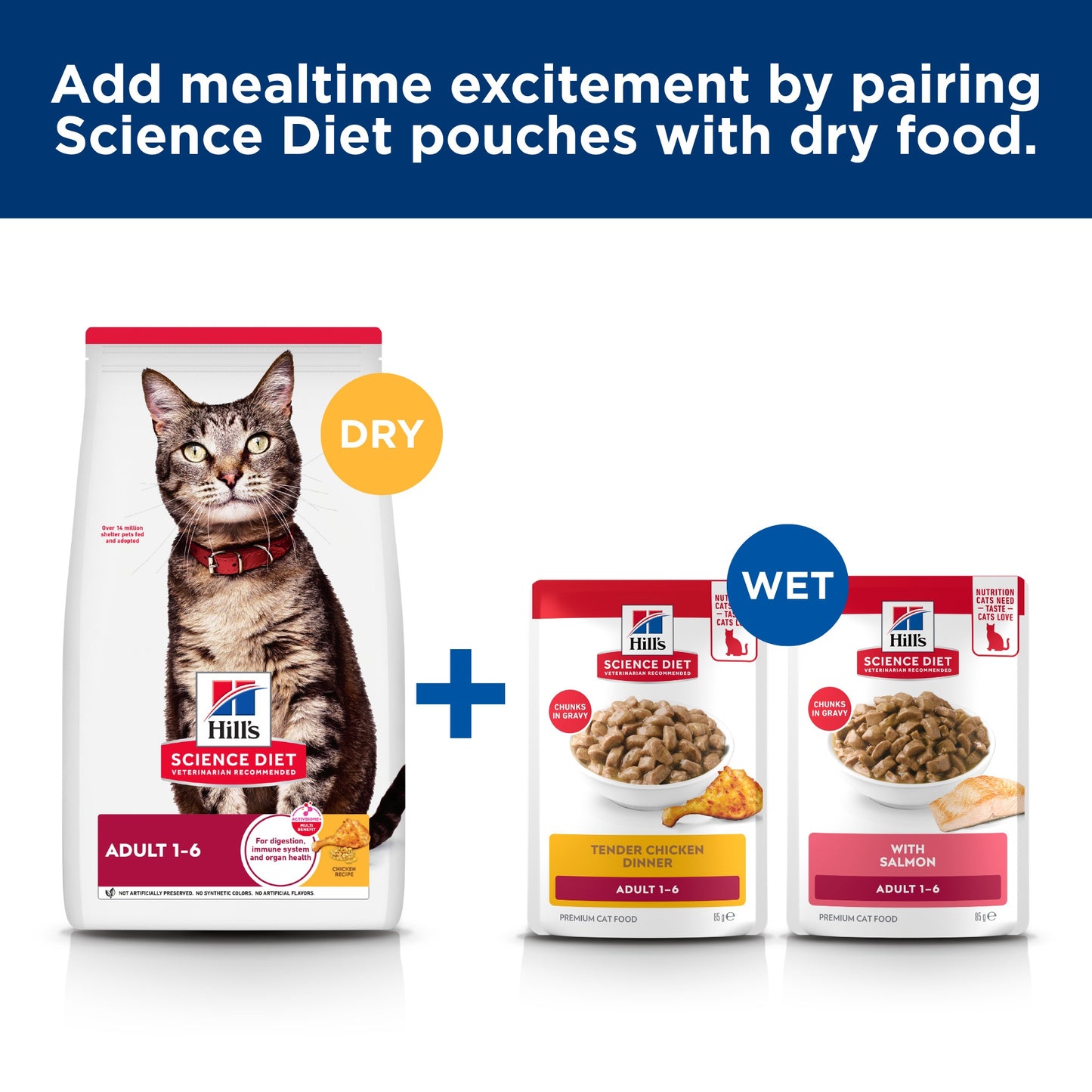 Hill's Science Diet Adult Chicken Pouches Wet Cat Food 85g