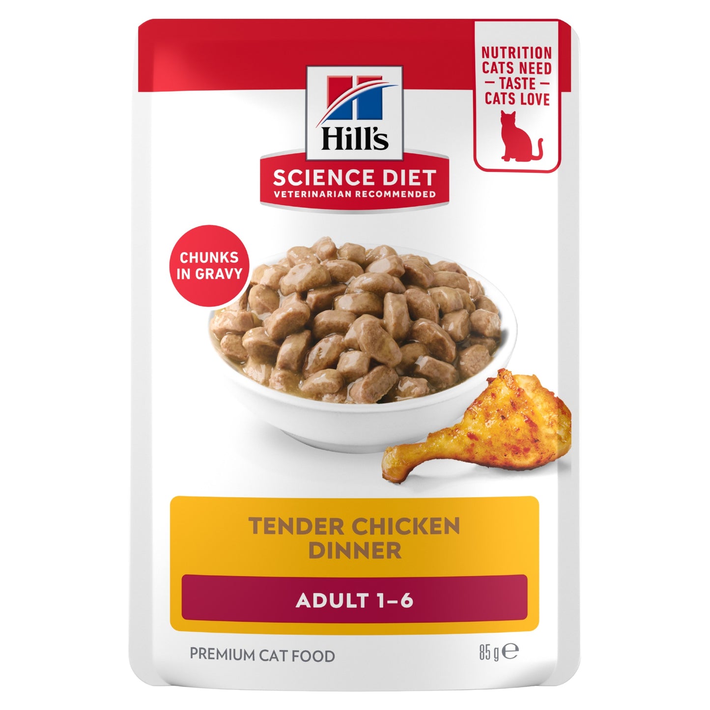 Hill's Science Diet Adult Chicken Pouches Wet Cat Food 85g