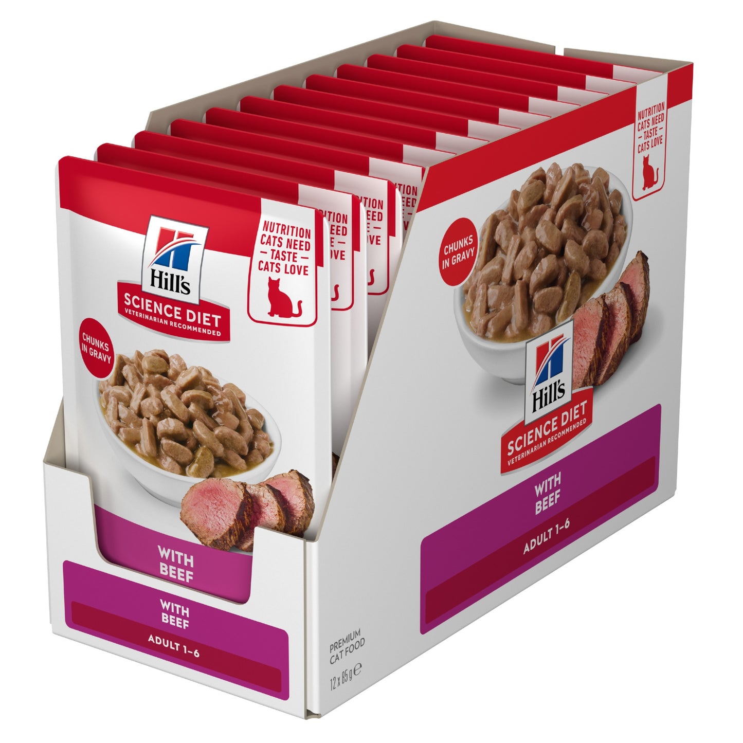 Hill's Science Diet Adult Beef Wet Cat Food 85g