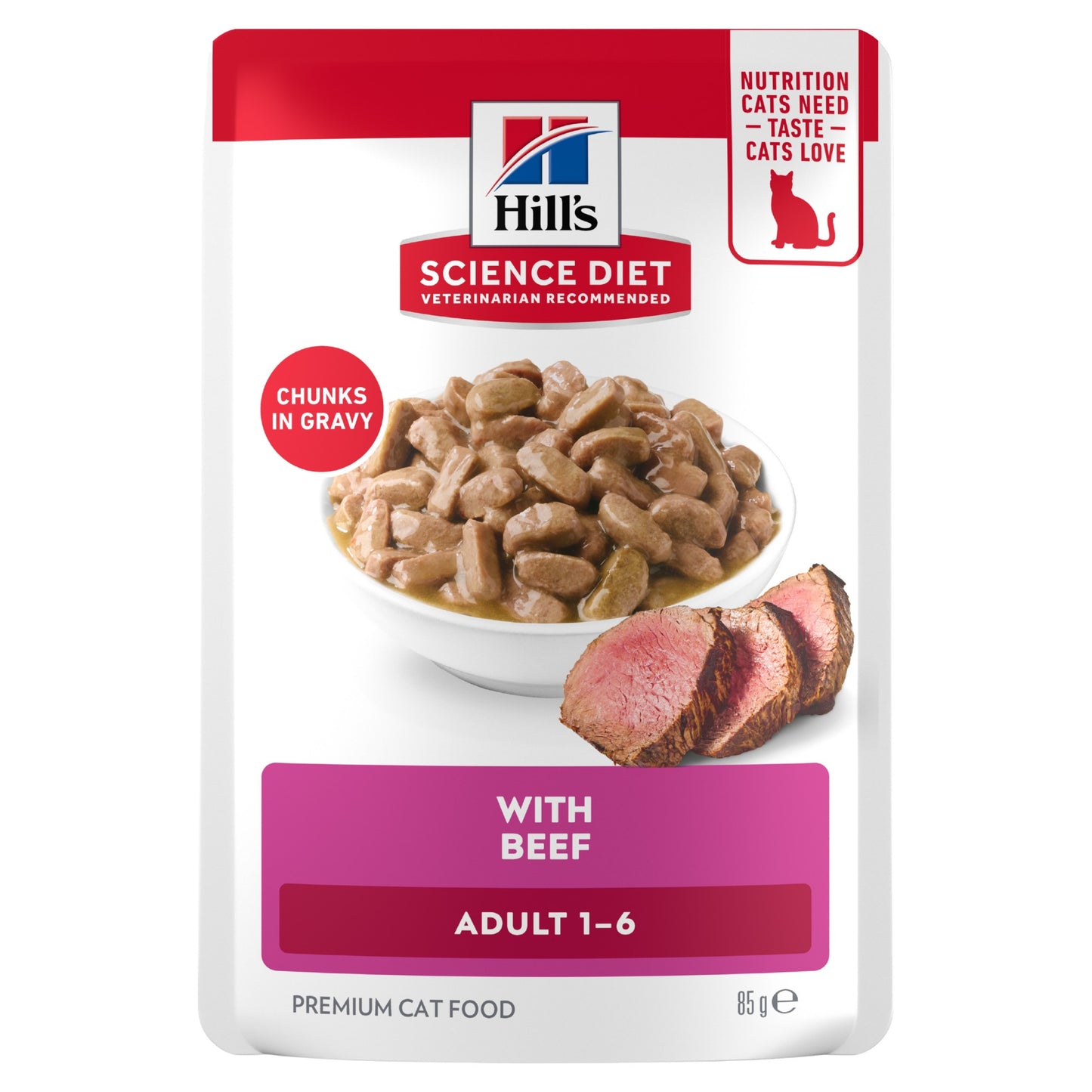 Hill's Science Diet Adult Beef Wet Cat Food 85g