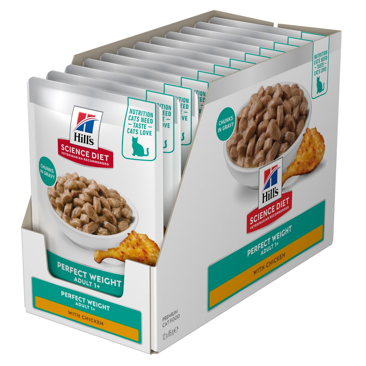 Hill's Science Diet Perfect Weight Adult Chicken Pouches Wet Cat Food 85g