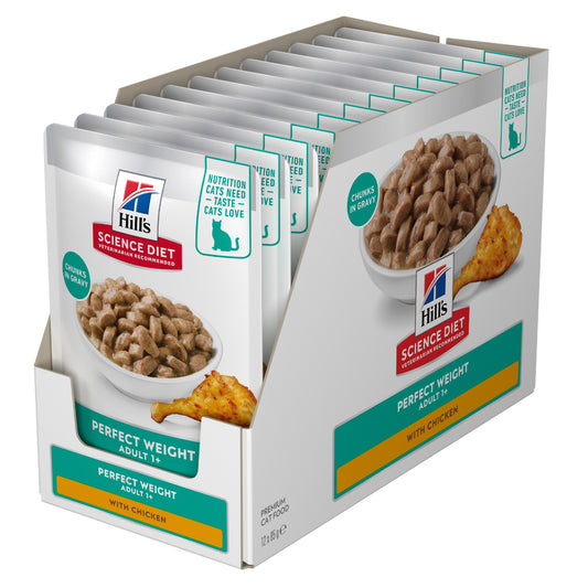 Hill's Science Diet Perfect Weight Adult Chicken Pouches Wet Cat Food 85g