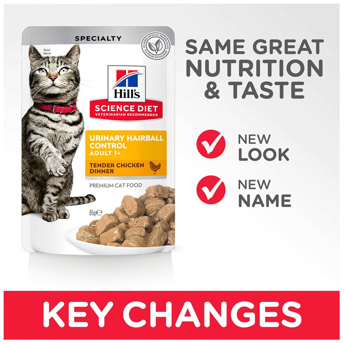 Hill's Science Diet Urinary Hairball Control Adult Chicken Wet Cat Food 85g